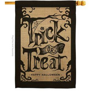Halloween Trick or Treat House Flag Fall 28 x 40 in. Double-Sided Decorative